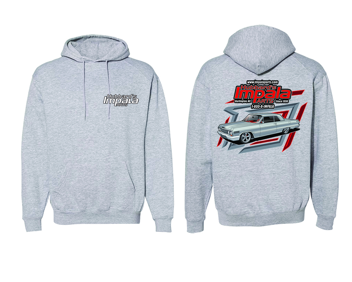 HUBBARDS IMPALA PARTS HOODIE 2023, XL GREY (EA)